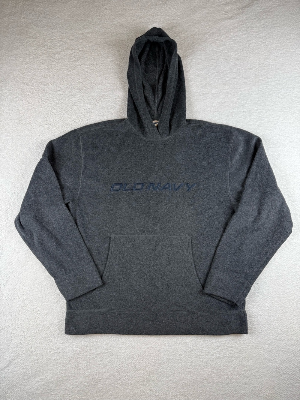 Vintage Y2K Old Navy Mens Fleece Spellout Logo Hoodie Sweatshirt Size Large